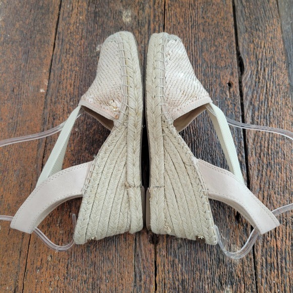 Anne Klein 'Abbey' iFlex Mermaid Flip Sequin Espadrille Platform Wedge Slingback - Picture 6 of 10